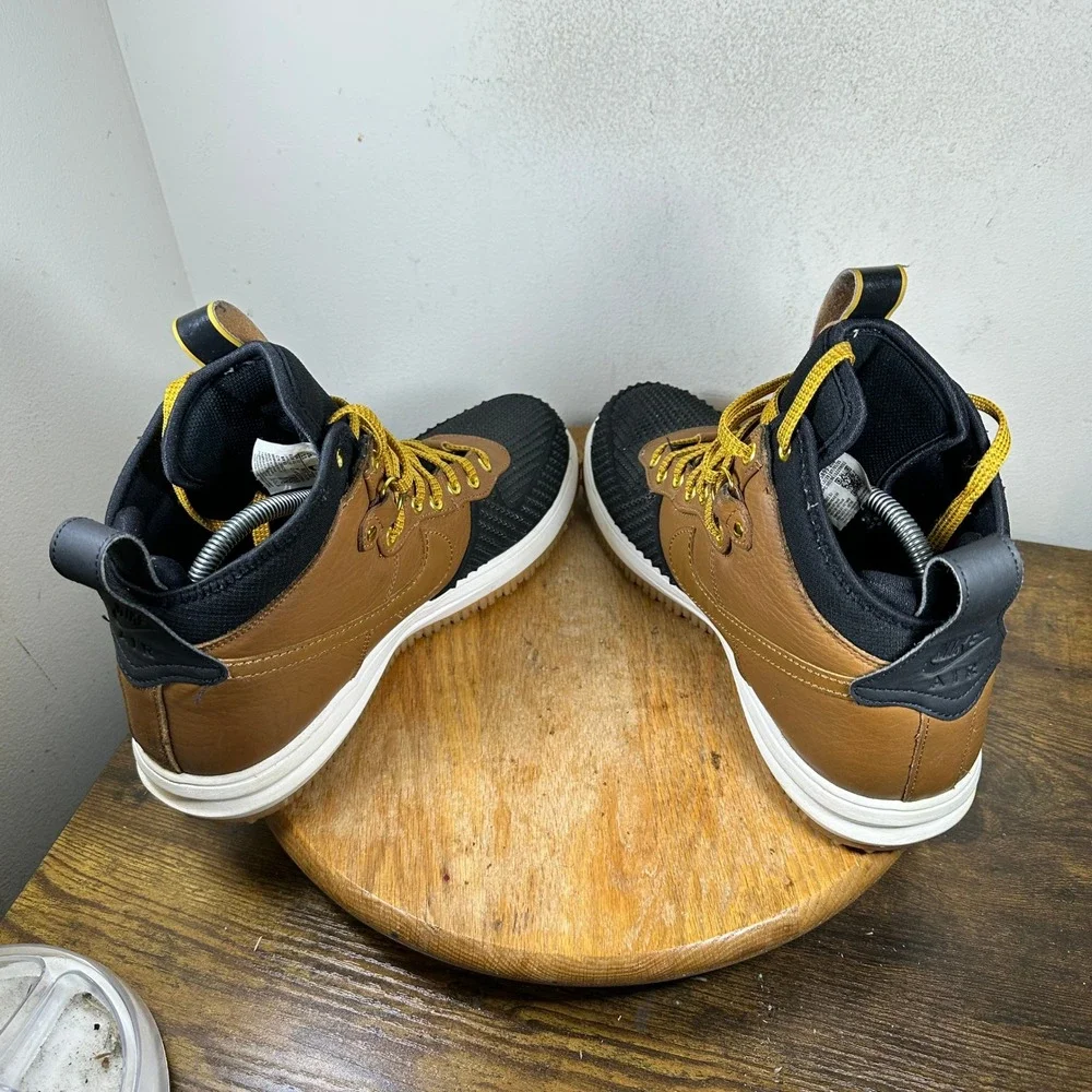 Nike Lunar Force 1 Duckboot Ale Brown Black Gold 805899-202 Mens 11 High Top